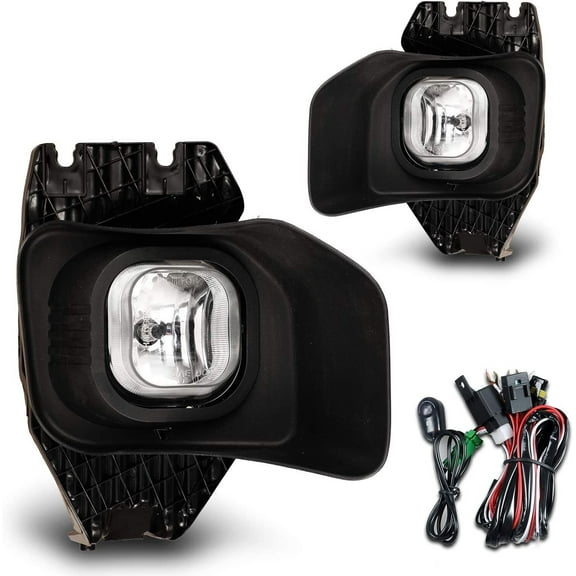 Fog Lights Assembly Kit For 2011-2016 Ford F-250/F-350/F-450/F-550 Super Duty w/Wiring Harness & Switch & 2 Bulbs(H10 12V42W)