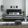 DHP Janford Upholstered Bed, Black Faux Leather, King