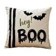 thumbnail image 3 of Halloween Throw Pillow Cover Ghost Bat Print Linen Cushion Case 18x18 Soft Breathable Hidden Zipper for Sofa Chair Holiday Decor by MPOISVA, 3 of 7