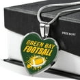 thumbnail image 3 of Green Bay Fan Stainless Steel Heart Pendant Necklace W Luxury Necklace: 18-22" Adjustable, 3 of 11