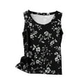 thumbnail image 4 of Women's Tank Tops Summer Casual Crew Neck Floral Print Sleeveless Plus Size Shirts Loose Tunic Tops S-5xl (2XL, Multicolor 6), 4 of 4