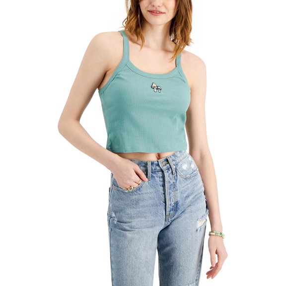 Hippie Rose Womens Juniors Ribbed Racerback Tank Top