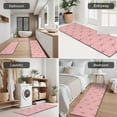 thumbnail image 5 of Pink Geometric Lattice Pattern Kitchen Rugs Sets Of 3,Kitchen Runner Rugs Non Skid Washable,Decorative Kitchen Floor Mats for Kitchen,Sink,Laundry,17"x30"+ 17"x47" + 17"x59", 5 of 6