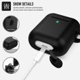 thumbnail image 4 of Coffea Protective Silicone Case with Keychain for Apple AirPods 2 (Black), 4 of 5