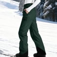 thumbnail image 5 of Womens Snow Ski Pants Fleece Lined Waterproof Thermal Insulated Warm for Snowboard Winter Hiking Army Green XL, 5 of 8