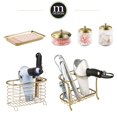 thumbnail image 4 of mDesign Steel Bathroom Countertop Hair Tool Organizer Holder Tray, Soft Brass, 4 of 5