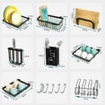 thumbnail image 5 of 2-Tier Stainless Steel Over the Sink Dish Rack (Large, Black), 5 of 7