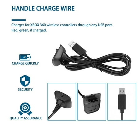 Super Long Charging Cable Usb Charger Rechargeable Battery Pack Cable Cord Suitable For Xbox For 360 Controller Black Walmart Canada