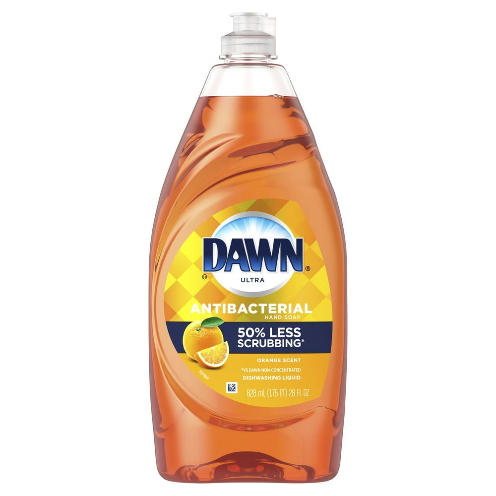Dawn Ultra Antibacterial Dishwashing Liquid Dish Soap, Orange Scent, 28