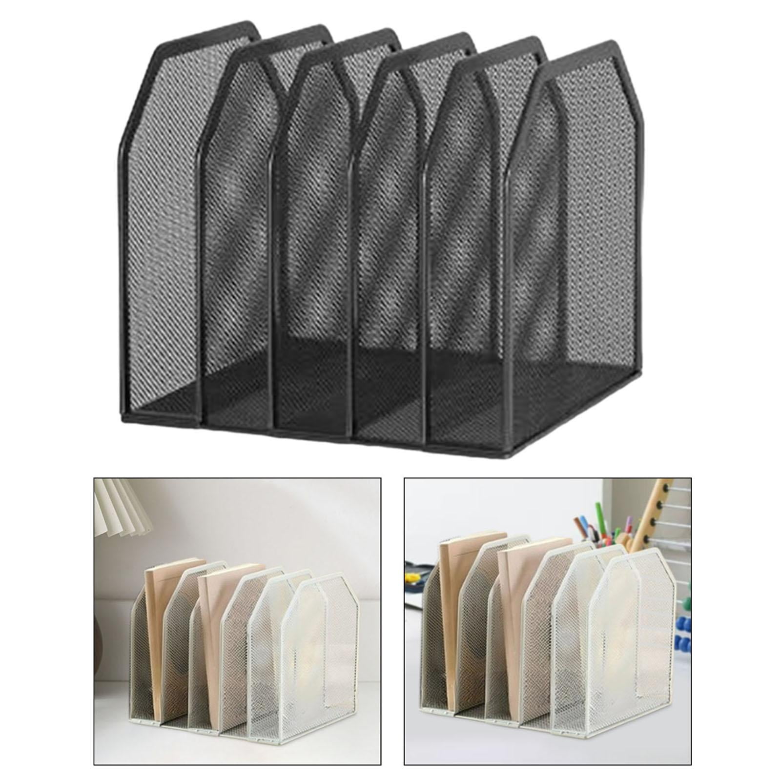 figatia Desk File Organizer File Folder Metal File Holder Paper Sorter Paper Organizer Management Stand for Office Supplies Classroom Black