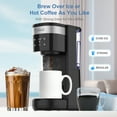 thumbnail image 6 of Single Serve Coffee Maker K Cup & Ground Coffee Fits Travel Mugs, 2 In 1 Single Cup Coffee Makers with 6 to 14oz Reservoir in 2 Mins, 30 Oz Removable Water Tank, Reuseable Filter, Black, 6 of 8