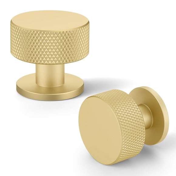 Pomos de armario FAPUAL redondos dorados de 32 mm x 30 mm, paquete de 10