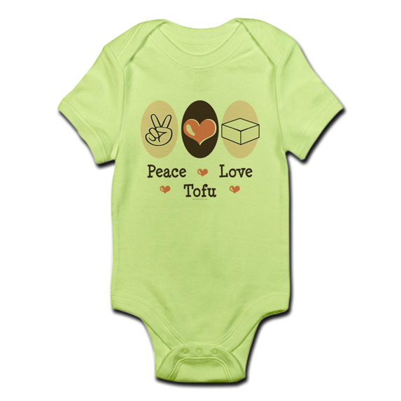 CafePress - Peace Love Tofu Infant Bodysuit - Baby Light Bodysuit