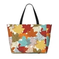thumbnail image 2 of Sigee Fall Maple Leaves Print Extra Large Waterproof Beach Travel Bag with Zipper - Durable and Versatile for Vacation, Gym, and Daily Use, 2 of 7