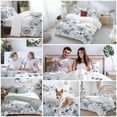 thumbnail image 5 of 3 Piece Blue Teal Dandelion Duvet Cover Set Full Size, Microfiber Comforter/Quilt Cover with Corner Ties and 2 Pillowcases, Dragonfly Modern Art Watercolor All Season Soft Bedding with Zipper Closure, 5 of 8