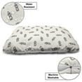 thumbnail image 3 of Hula Girl Pet Bed, Doodle Repeating Dancers Pattern Caribbean Exotic Tropical Fun, Chew Resistant Pad for Dogs and Cats Cushion with Removable Cover, 24" x 39", Grey and Eggshell, by Ambesonne, 3 of 4