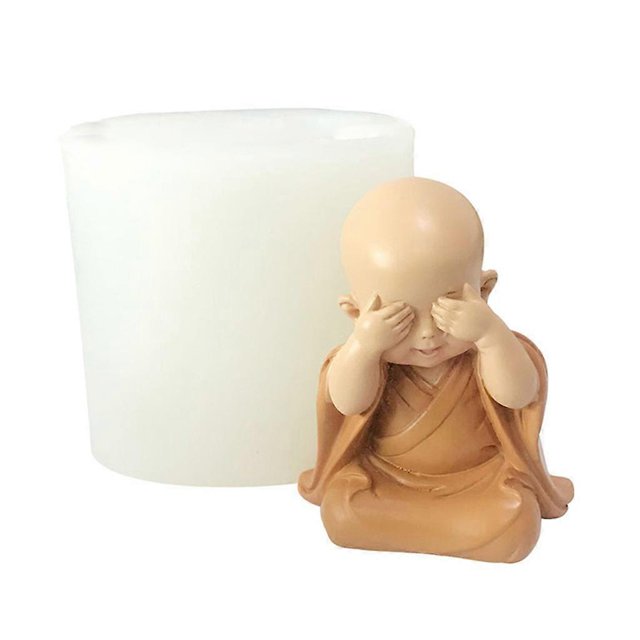 Molde de silicona para velas de monje, decoración de yeso, resina epoxi, molde para velas de aromaterapia