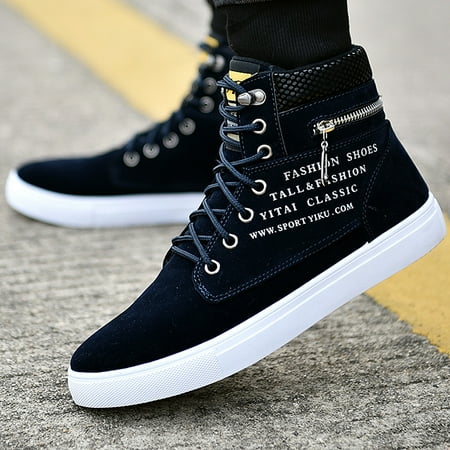 

Men‘s Lace-up Casual Sneakers High Top Shoes Skate Shoes