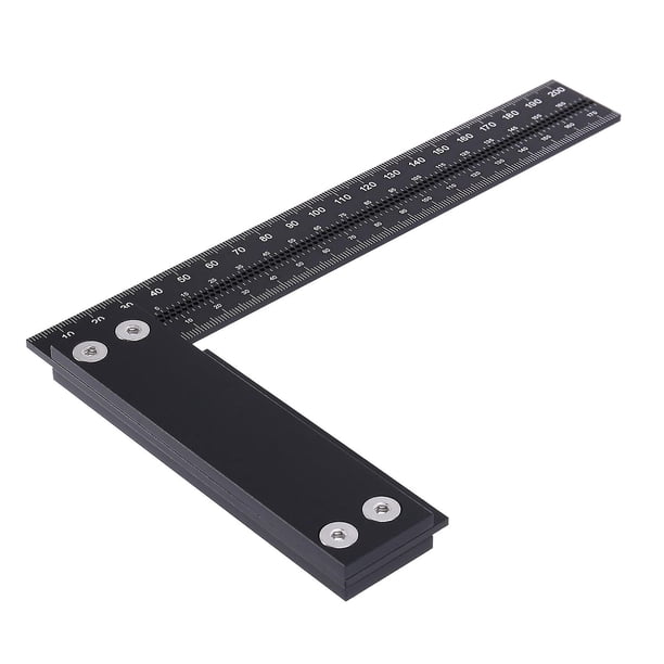 Regla de aluminio de precisión de 200 mm compatible con medir y marcar carpintería