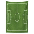thumbnail image 3 of Ambesonne Teen Room Tablecloth Rectangular Table Cover, Soccer Stadium Field, 52"x70", Fern Green White, 3 of 4