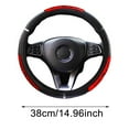 thumbnail image 2 of Leather Car Steering Wheel Cover Black 38CM Good Grip Protect Steering Wheel Easy Installation Great Gift, 2 of 4