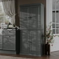 thumbnail image 4 of Palace Imports 100% Solid Wood Kitchen Pantry Storage Cabinet with Doors, Adjustable Shelves and 2-Drawers, Gray, 4 of 8