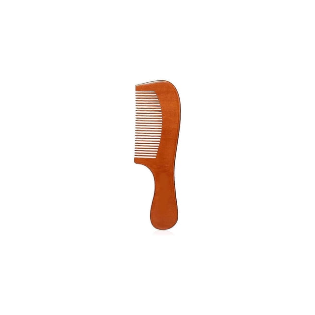 Peine de madera con mango, antiestático, suave, desenredante, de dientes finos, para cabello y barba de hombres y mujeres.