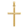 thumbnail image 6 of 14k Yellow Gold Hollow Hollow Diamond-cut Cross Charm Pendant, 6 of 7