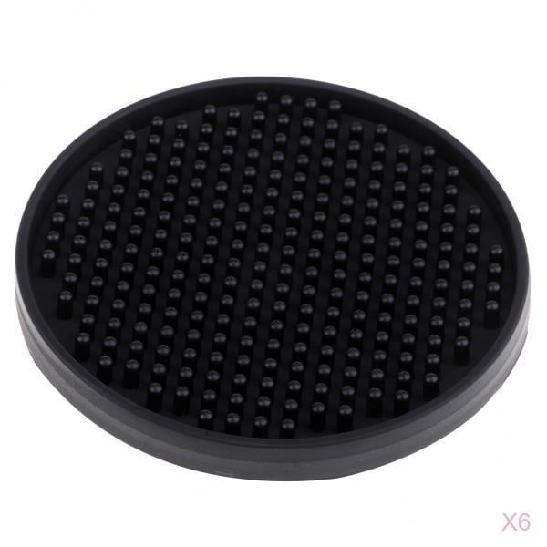 6 Piezas 10 Cm Posavasos Antideslizantes Taza De Silicona Suave Taza Almohadilla Negro