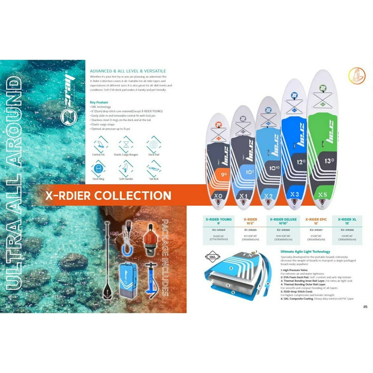 Zray 12 Foot Wide X-Rider Epic X3 Inflatable SUP Paddle Board Kit