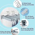 thumbnail image 4 of Set Of 10 Skirt Holder Hangers, Hangers For Trousers, With 2 Non-slip And Adjustable Clips, For Hanging Trousers, Socks, Skirts - Very Light Blue, 4 of 5