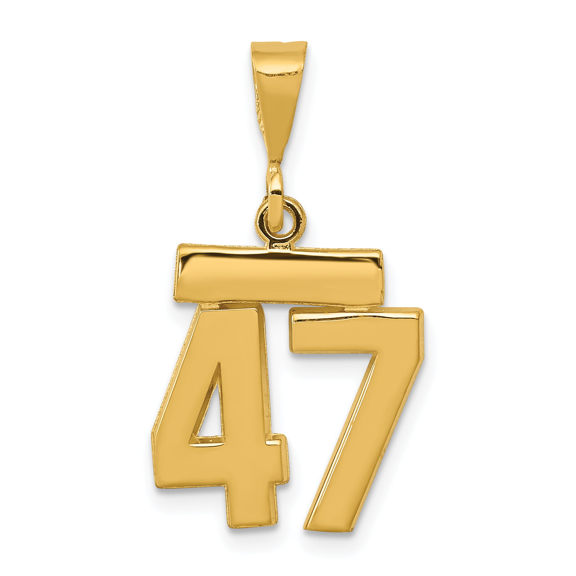 14K Yellow Gold Large Polished Number 47 Charm