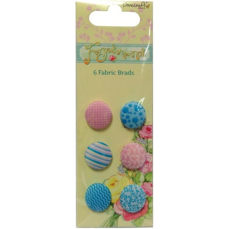 Dovecraft Forget-me-not Fabric Brads 6/pkg-