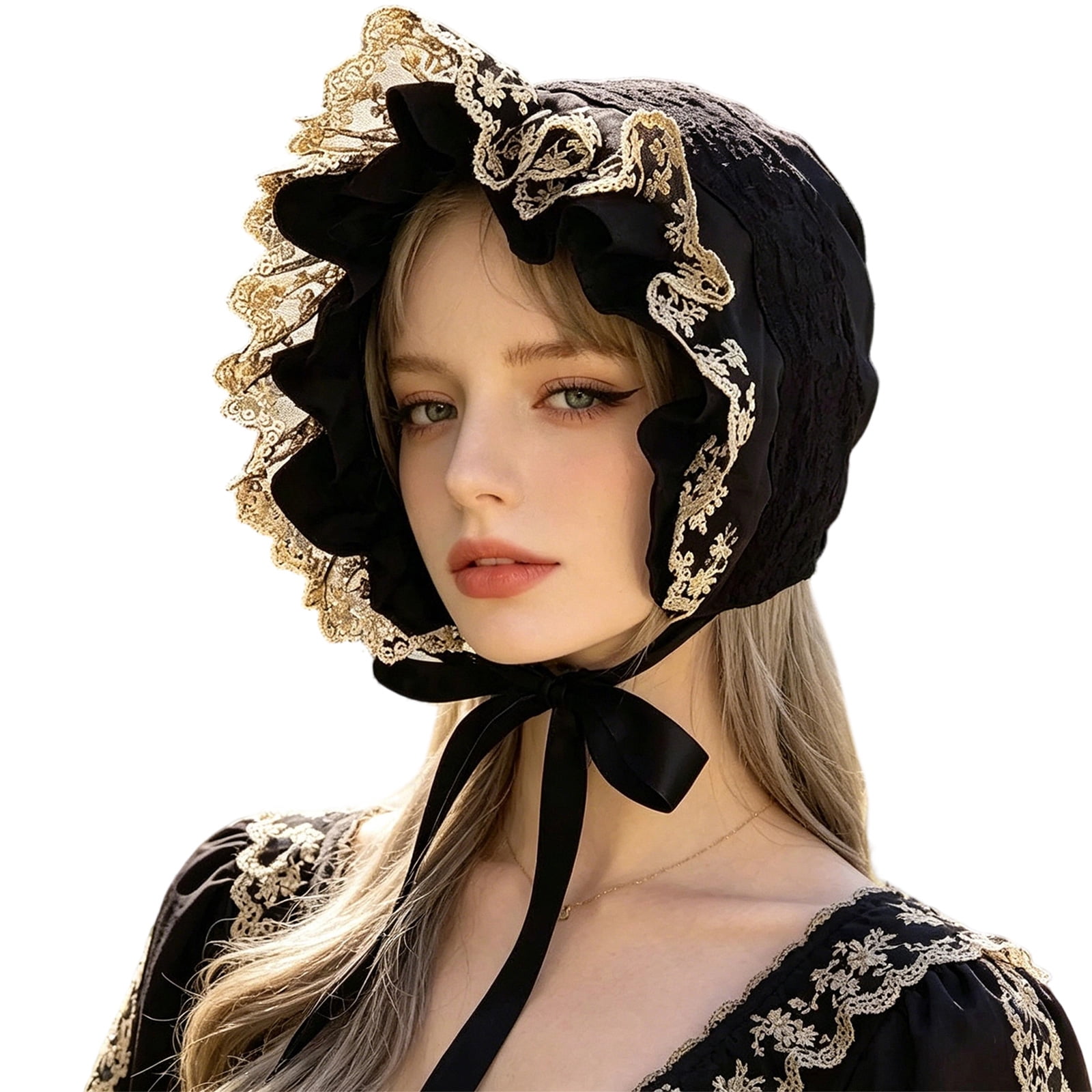 Adorable Lace Bonnet Hat for Infant Baby Polyester Fabric Lightweight and Breathable Sweet Design for Daily Photos