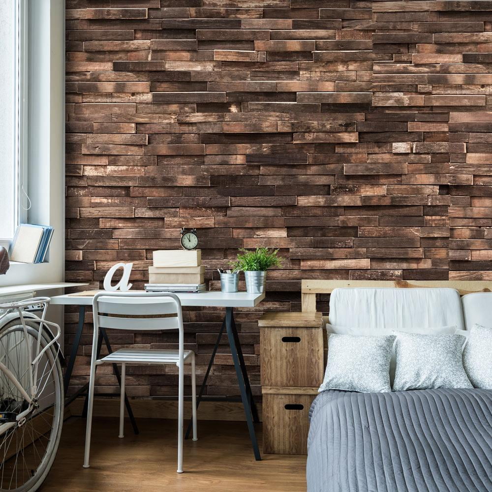 Wooden Wall Panel Wallpaper - Create a Rustic Ambiance | Happywall