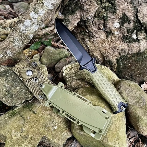 Professional Multi-functional Outdoor Knife for Men, Portable Pocket Survival Knife, Hiking Camping Essentials, Perfect Christmas Gift for Men Army Green