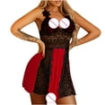 thumbnail image 6 of Tnhcen Women's Fashion Sling Underwear Lace Bow Mesh Nightdress Pajamas for Women Womens Nightgown Nightwear Women's Sleepwear Underwear for Women Red, 6 of 8