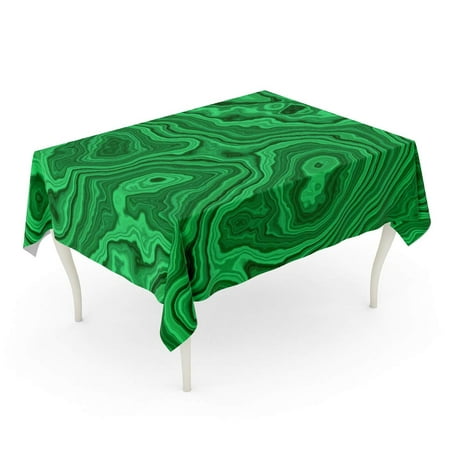 

SIDONKU Green Pattern Malachite Abstract Closeup Continuous Detailed Flagstone Gem Tablecloth Table Desk Cover Home Party Decor 60x120 inch