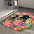 thumbnail image 2 of 1pc Black Cat in Water Lilies Absorbent Non-Slip Bathroom Thickened Flannel Rug Decor,Soft,Quick Drying,Suitable For Indoor/outdoor Use,Bathrooms,Bedrooms,Kitchens,Terrace,Laundry Rooms,16"x24", 2 of 9
