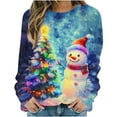 thumbnail image 6 of Craaazy Cozy Sweatshirt for Women Christmas Printed Loose Round Neck Long Sleeve Casual Tops Gifts, 6 of 6