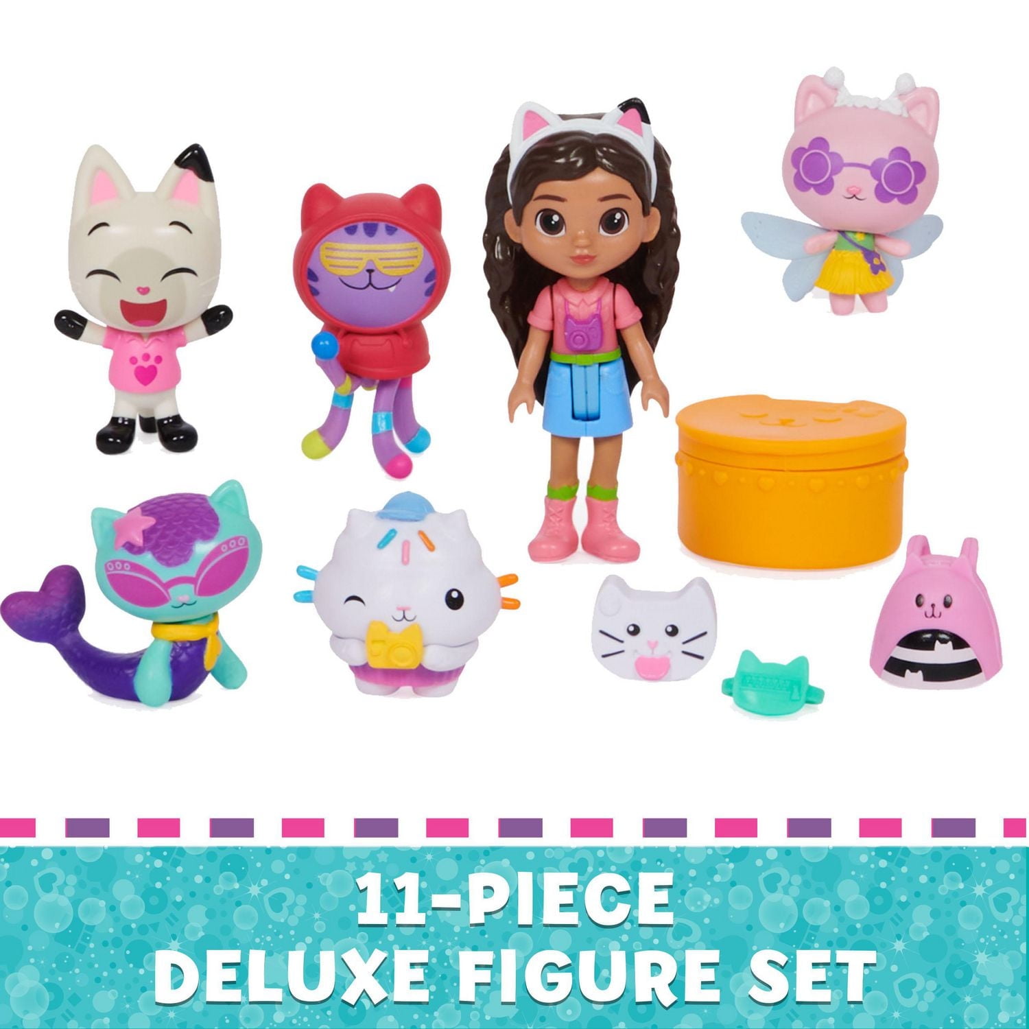 Gabby’s Dollhouse, Travel Themed Figure Set with a Gabby Doll, 5 Cat Toy Figures, Surprise Toys & Dollhouse Accessories, Kids Toys for Girls & Boys 3+