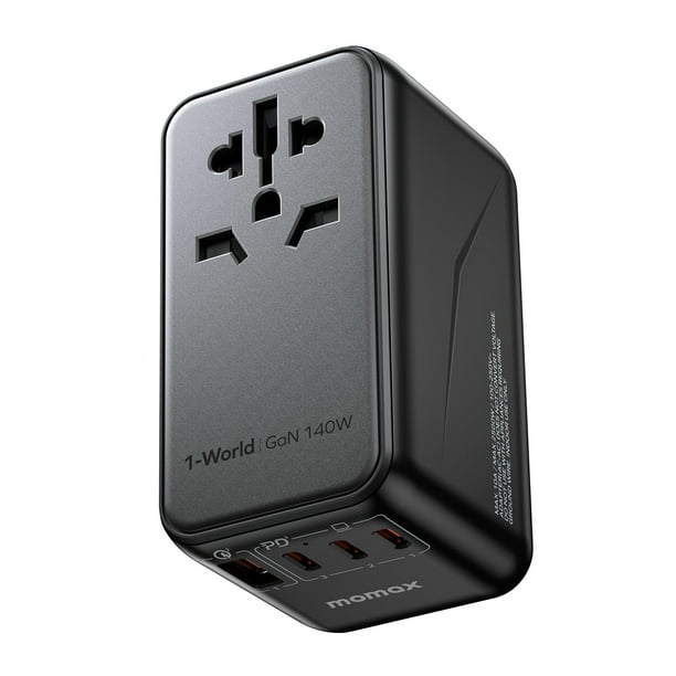 Adaptador de viaje MOMAX 140 W Universal GaN Tech Fast Charge