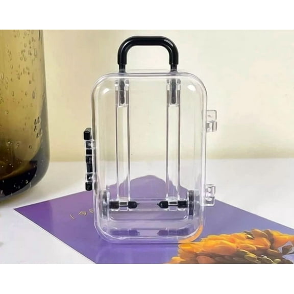 Creative Small Luggage Trolley Case Cute Jewelry Storage Box