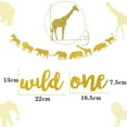 thumbnail image 6 of Raindrops 2Pcs Rectangle Golden Paper Party Banner for Jungle Animal Theme Birthday Decorations, 6 of 8