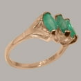 thumbnail image 3 of LBG British Made 10k Rose Gold Natural Emerald Womens Anniversary Ring - 33 size options - Size 6.5, 3 of 5