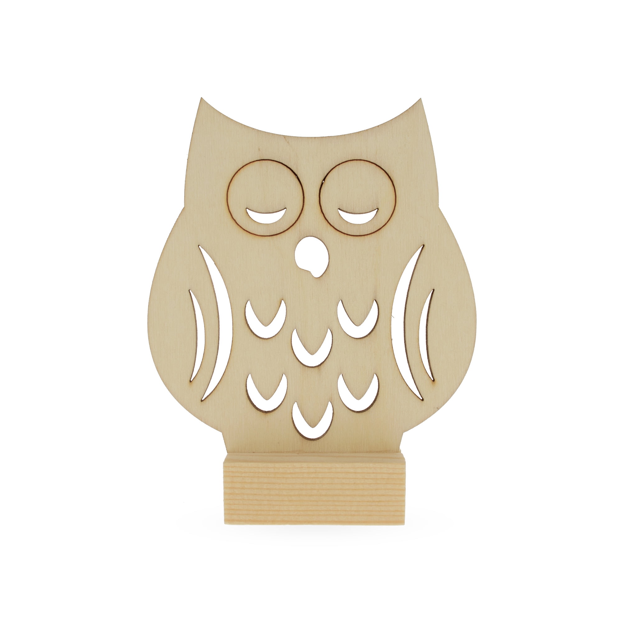 Owl Style 1 Unfinished MDF Wood Cutout Variety of Sizes USA Made Home Decor 
