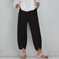 thumbnail image 1 of Women's Summer Comfortable Loose Wide Legged Fashion Solid Color Capris RXIRUCGD Marron, Taille: 3TG, 1 of 5