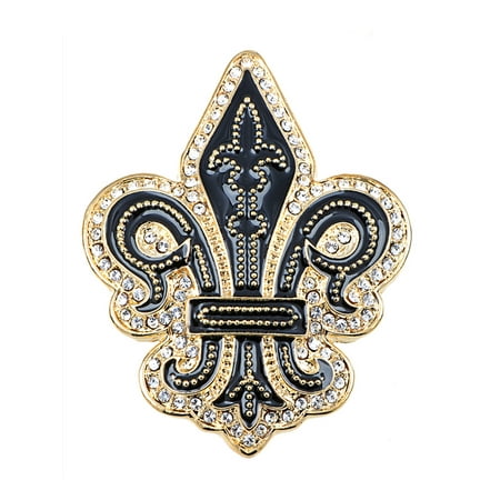 Fleur De Lis Tie Pin - Crystal Elements Medieval Knight Time Fleur De Lis Fashion Pin Brooch