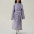 thumbnail image 4 of Defitshape Women's Long Sleeve Robe Soft Fuzzy Bathrobe Warm Fleece Winter Long House Sleeping Pocket Sleepwear Purple X-Large, 4 of 4