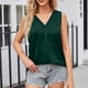 thumbnail image 2 of Gibobby Personalidad Casual Chaleco con cuello en V Mujer Diseño simple y exquisito(Verde,M), 2 of 3